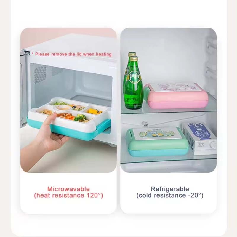 Cutie de prânz cu unicorn din dinozaur, durabil, cutie de prânz cu bisfenol A gratuit pentru cină pentru copii, cutie de prânz pentru bănci pentru adulți și copii