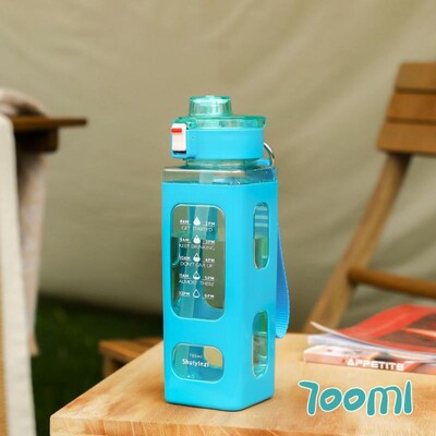 Ruudukujuline piimaveepudel Loominguline reisikohv, mahl, tee ajamarkeriga Gradientvärviga Köögitarvikud Õletass Kaasaskantav