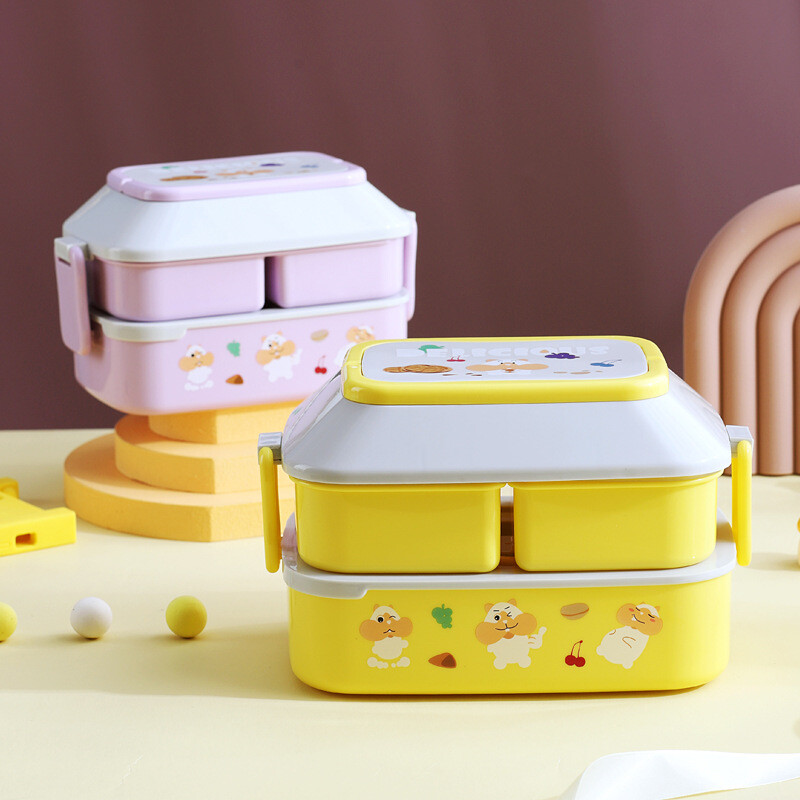 Kawaii kaasaskantav söögikarp tüdrukutele koolilastele plastikust piknikule Bento Box mikrolaineahju toidukarp koos lahtritega hoiukonteinerite