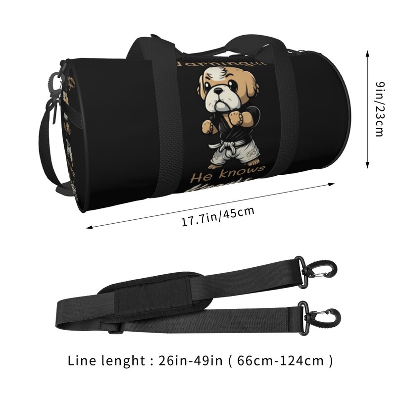 Geantă drăguță de gimnastică Taekwondo pentru câini, pentru antrenament de animale, genți sport pentru bărbați, personalizate, de mare capacitate, genți de fitness vintage Genți de mână Oxford