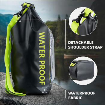 Αδιάβροχο PVC Dry Bag 5L 2L Κολύμβηση Καταδύσεις Rafting Floating Shoulder Outdoor Beach Sport Kayaking Travel Crossbody Bag Surfing