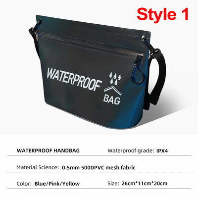 Geantă uscată PVC impermeabilă 5L 2L Înot Scufundări Rafting Umăr plutitor Plajă în aer liber Sport Caiac Călătorie Geantă Crossbody Surfing