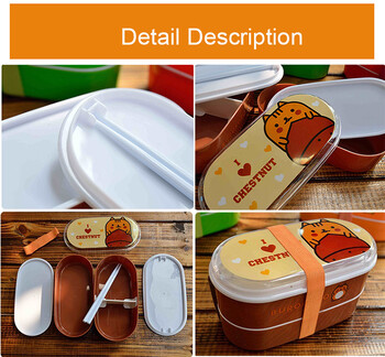 Υψηλής ποιότητας Cartoon Healthy Plastic Bento Box,Φορητό 600ml Lunch Bento Boxes Δοχείο φαγητού Κουτί γεύματος Μαχαιροπήρουνα