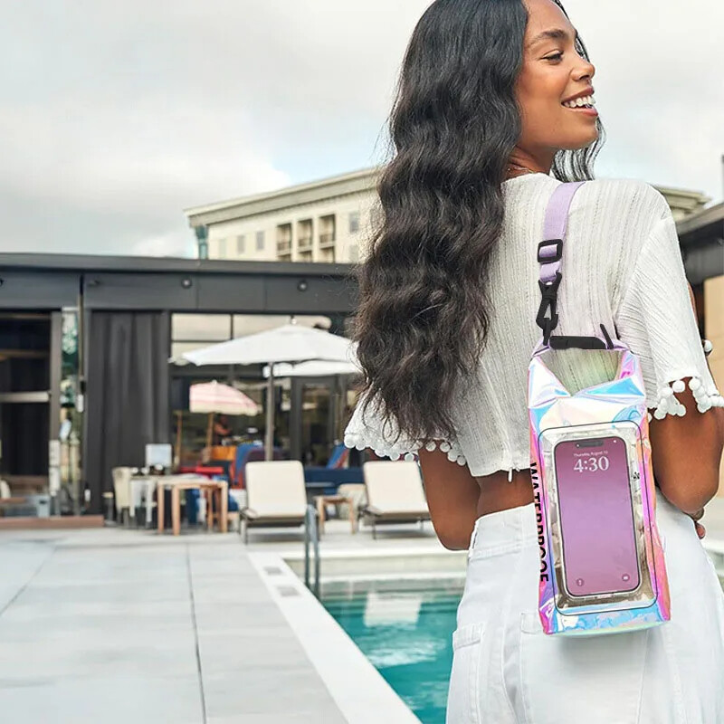 Geantă uscată pentru înot 2L Ecran tactil în aer liber, umăr impermeabil, caiac Trekking, plajă, drift, pachet PVC, rafting, surfing, geantă pentru barca