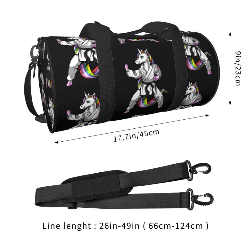Unicorn Karate Genți Sport Arte Marțiale Antrenament Geantă de gimnastică cu pantofi Genți de mână grafice Model de cuplu Geantă de fitness impermeabilă