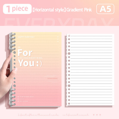 CHEN LIN Little Fresh A5 lahtiste lehtedega märkmiku gradiendiga eemaldatav märkmikuköitja Vooderdatud raamatu spiraalmärkmik koolitarbed