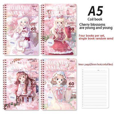 CHEN LIN Little Fresh A5 lahtiste lehtedega märkmiku gradiendiga eemaldatav märkmikuköitja Vooderdatud raamatu spiraalmärkmik koolitarbed