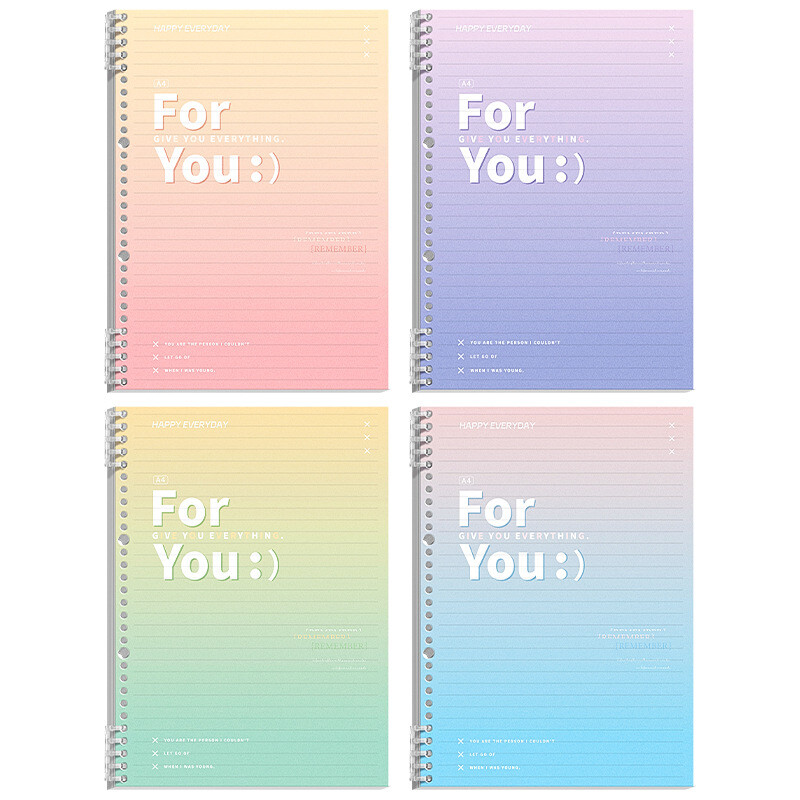 CHEN LIN Little Fresh A5 lahtiste lehtedega märkmiku gradiendiga eemaldatav märkmikuköitja Vooderdatud raamatu spiraalmärkmik koolitarbed