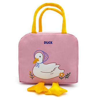 Παιδικές τσάντες μεσημεριανού γεύματος Duck Bento Bag Cartoon Χαριτωμένο κουτί μεσημεριανού γεύματος για γυναίκες μονωτική τσάντα παχύρρευστη χειρός Сумка Женская Sacos Çanta