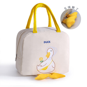 Παιδικές τσάντες μεσημεριανού γεύματος Duck Bento Bag Cartoon Χαριτωμένο κουτί μεσημεριανού γεύματος για γυναίκες μονωτική τσάντα παχύρρευστη χειρός Сумка Женская Sacos Çanta