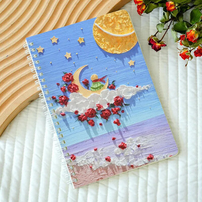 60 lehte A5 õlimaal Märkmikud spiraalvoodriga märkmik Armas multikas Nädalaplaneerija Kirjutamismärkmik Kooli kirjatarbed