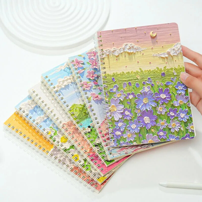 60 lehte A5 õlimaal Märkmikud spiraalvoodriga märkmik Armas multikas Nädalaplaneerija Kirjutamismärkmik Kooli kirjatarbed