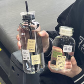 Kawaii läbipaistev klaasist veepudeli aja marker Lastele kooli lekkekindel kuumakindel klaasmahl piim tee jooginõud veetass