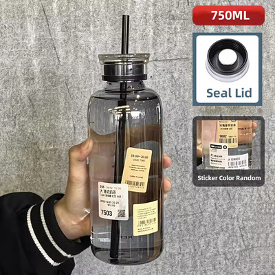 Kawaii läbipaistev klaasist veepudeli aja marker Lastele kooli lekkekindel kuumakindel klaasmahl piim tee jooginõud veetass