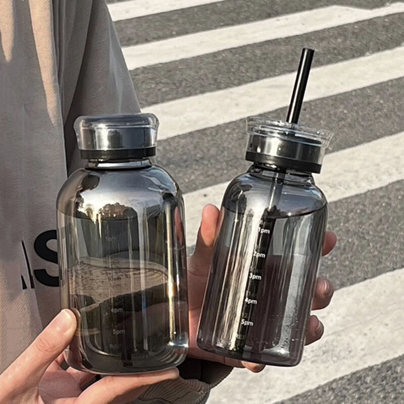 Kawaii läbipaistev klaasist veepudeli aja marker Lastele kooli lekkekindel kuumakindel klaasmahl piim tee jooginõud veetass