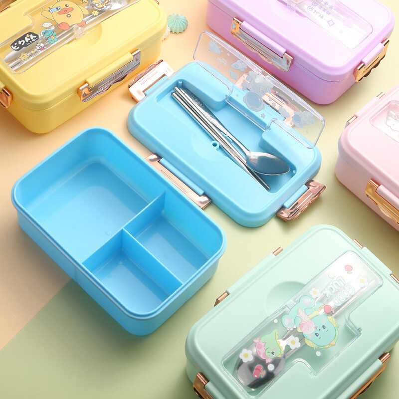 Cutie de prânz drăguță pentru copii, fete, băieți, cu compartimente, cutie de prânz Bento pentru școlari, cutii pentru gustări cu alimente etanșe pentru copii, nou 2024