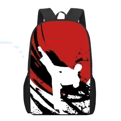Genți de școală Kungfu Taekwondo Geantă de cărți imprimată 3D Femei Bărbați Rucsac de călătorie ocazional Rucsac pentru laptop pentru adolescent Genți de școală pentru copii Cadou