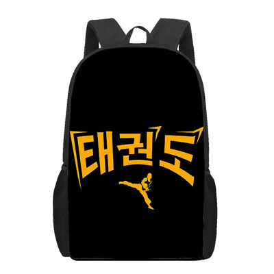 Genți de școală Kungfu Taekwondo Geantă de cărți imprimată 3D Femei Bărbați Rucsac de călătorie ocazional Rucsac pentru laptop pentru adolescent Genți de școală pentru copii Cadou