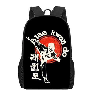 Genți de școală Kungfu Taekwondo Geantă de cărți imprimată 3D Femei Bărbați Rucsac de călătorie ocazional Rucsac pentru laptop pentru adolescent Genți de școală pentru copii Cadou