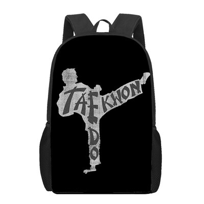 Genți de școală Kungfu Taekwondo Geantă de cărți imprimată 3D Femei Bărbați Rucsac de călătorie ocazional Rucsac pentru laptop pentru adolescent Genți de școală pentru copii Cadou