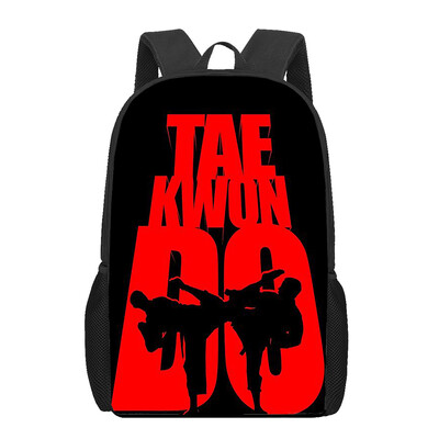 Genți de școală Kungfu Taekwondo Geantă de cărți imprimată 3D Femei Bărbați Rucsac de călătorie ocazional Rucsac pentru laptop pentru adolescent Genți de școală pentru copii Cadou
