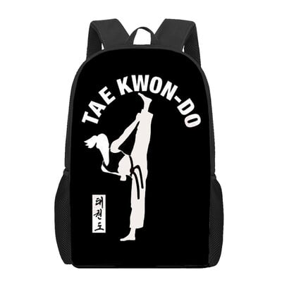 Genți de școală Kungfu Taekwondo Geantă de cărți imprimată 3D Femei Bărbați Rucsac de călătorie ocazional Rucsac pentru laptop pentru adolescent Genți de școală pentru copii Cadou
