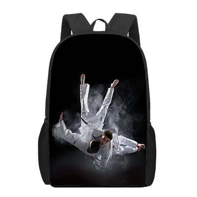 Genți de școală Kungfu Taekwondo Geantă de cărți imprimată 3D Femei Bărbați Rucsac de călătorie ocazional Rucsac pentru laptop pentru adolescent Genți de școală pentru copii Cadou