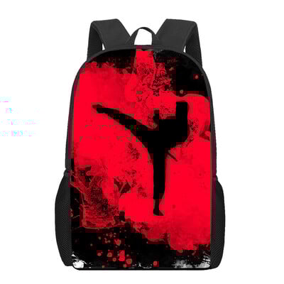 Genți de școală Kungfu Taekwondo Geantă de cărți imprimată 3D Femei Bărbați Rucsac de călătorie ocazional Rucsac pentru laptop pentru adolescent Genți de școală pentru copii Cadou