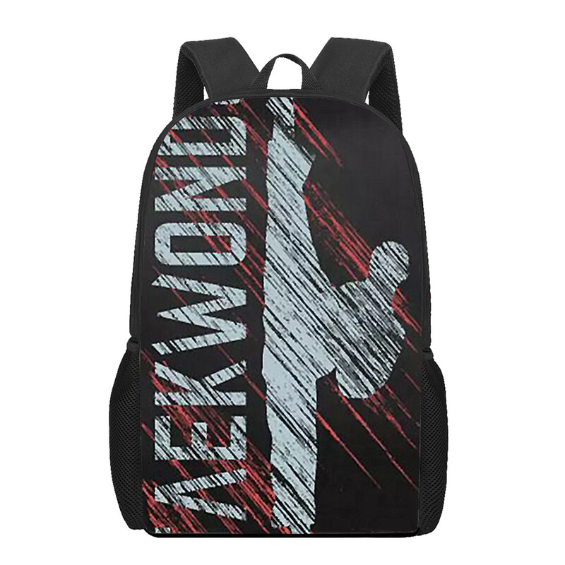 Genți de școală Kungfu Taekwondo Geantă de cărți imprimată 3D Femei Bărbați Rucsac de călătorie ocazional Rucsac pentru laptop pentru adolescent Genți de școală pentru copii Cadou