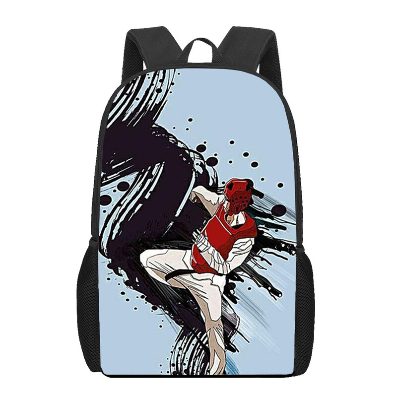 Genți de școală Kungfu Taekwondo Geantă de cărți imprimată 3D Femei Bărbați Rucsac de călătorie ocazional Rucsac pentru laptop pentru adolescent Genți de școală pentru copii Cadou