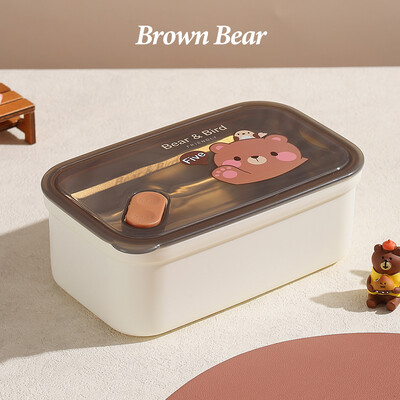 Lastele õpilase Bento Box armas multikas karu panda lõunakarp 304 roostevabast terasest toidu hoiukonteiner piknikukooli jaoks