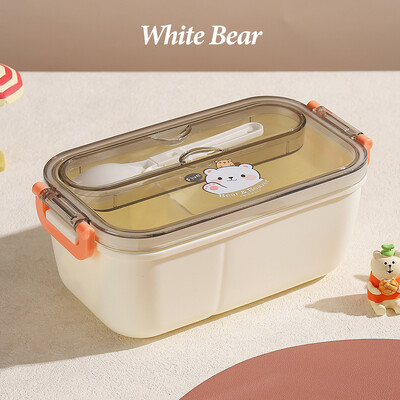 Lastele õpilase Bento Box armas multikas karu panda lõunakarp 304 roostevabast terasest toidu hoiukonteiner piknikukooli jaoks
