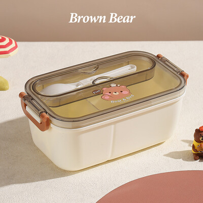 Lastele õpilase Bento Box armas multikas karu panda lõunakarp 304 roostevabast terasest toidu hoiukonteiner piknikukooli jaoks