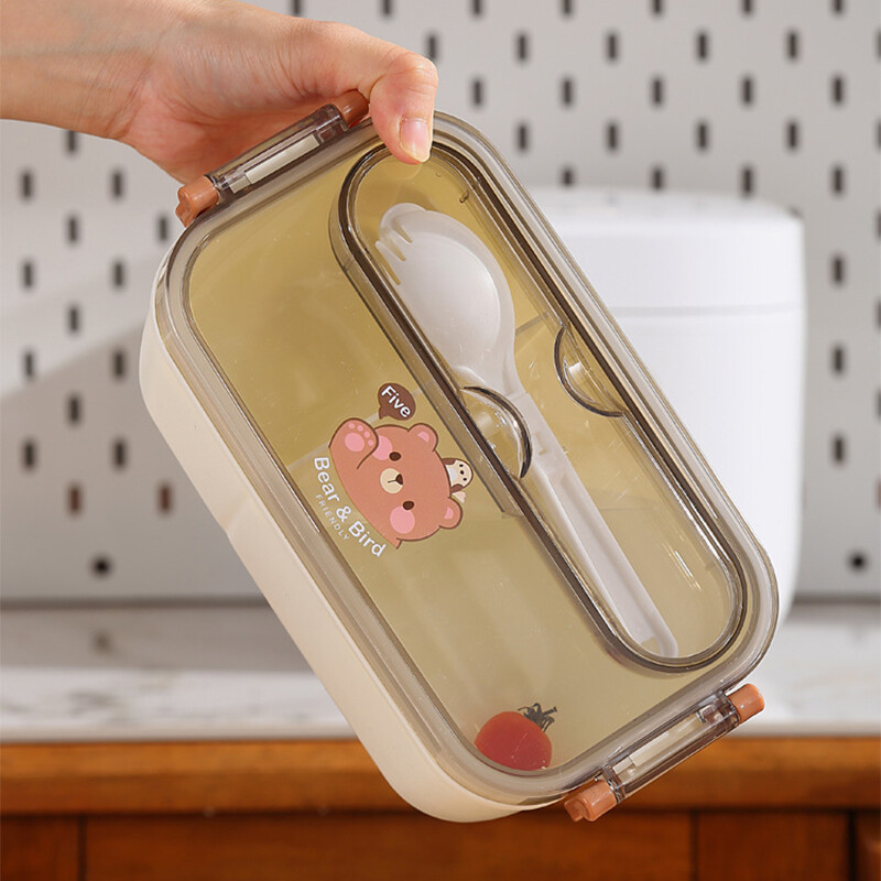 Lastele õpilase Bento Box armas multikas karu panda lõunakarp 304 roostevabast terasest toidu hoiukonteiner piknikukooli jaoks