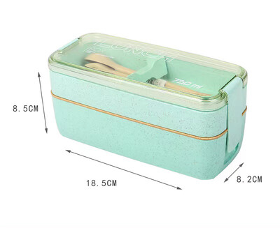 Köök 750 ml Mikrolaineahi lõunakarp Nisuõlgedest sööginõud Toidu säilituskonteiner Lapsed Lapsed Koolikontor kaasaskantav Bento Box