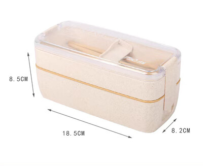 Köök 750 ml Mikrolaineahi lõunakarp Nisuõlgedest sööginõud Toidu säilituskonteiner Lapsed Lapsed Koolikontor kaasaskantav Bento Box