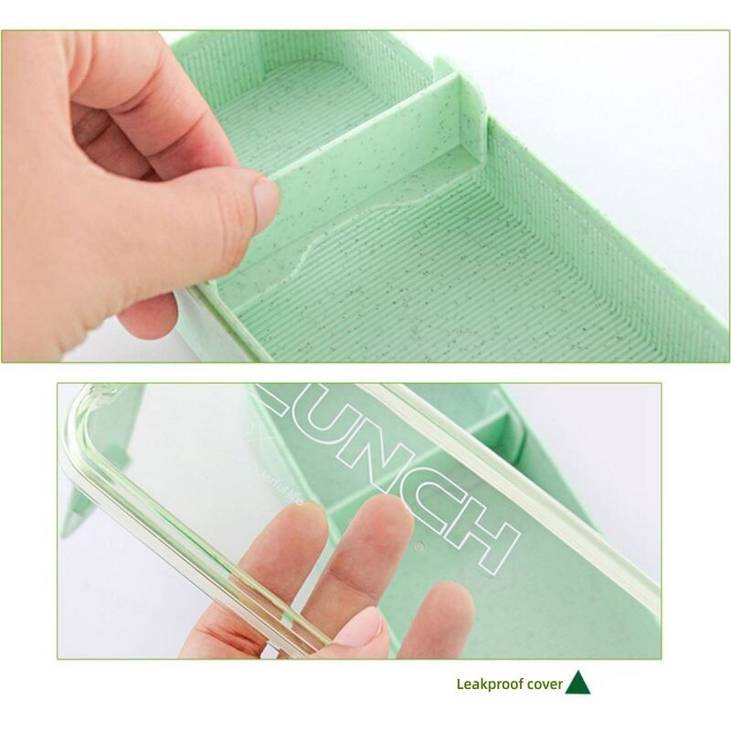 Köök 750 ml Mikrolaineahi lõunakarp Nisuõlgedest sööginõud Toidu säilituskonteiner Lapsed Lapsed Koolikontor kaasaskantav Bento Box