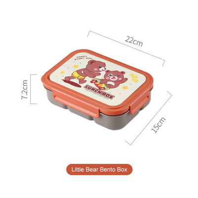 Unicorn Bento lõunakast lastele väikelapse lekkekindel Bento kast 4 kambriga kastmekonteineriga mikrolaineahju lõunakast kooli jaoks
