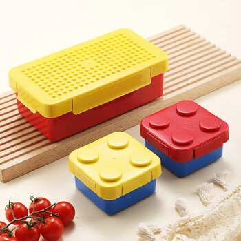 Φορητό DIY Lunch Box Building Blocks Splicing Salad Fruit Παιδικό φοιτητικό κουτί γεύματος για παιδιά Δοχεία αποθήκευσης τροφίμων