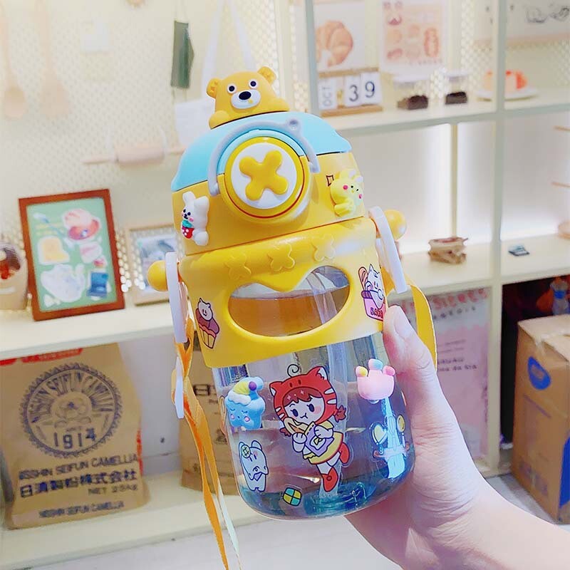 680 ml-es kiváló minőségű kulacs kültéri sport szivárgásmentes tömítés iskolai vizes palackok gyerekeknek italos edények