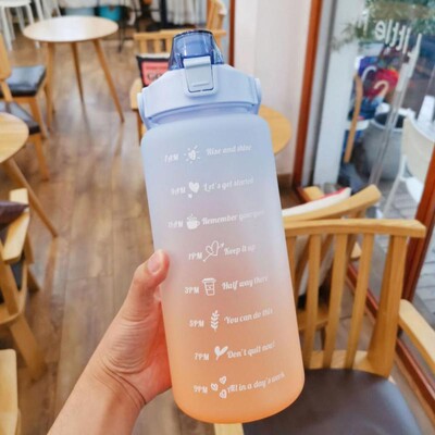 Sticlă de apă 2 litri Stați hidratat motivat etanșă sticla sport din plastic Reminder Times Sport în aer liber Fitness Interior în aer liber