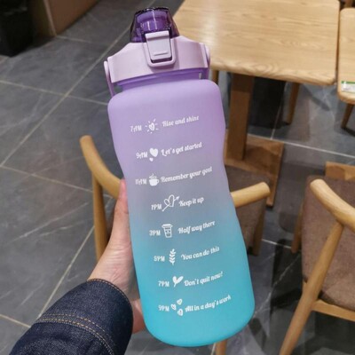 Sticlă de apă 2 litri Stați hidratat motivat etanșă sticla sport din plastic Reminder Times Sport în aer liber Fitness Interior în aer liber