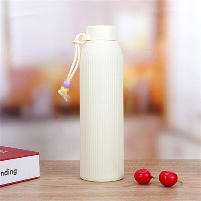 Ceașă portabilă de apă, 320ML, drăguț, ceașcă de apă, ceașcă de băutură, cu mărgele dublă, ceașcă cu suc de cafea, lapte, pentru cadouri de zi de naștere/de sărbători