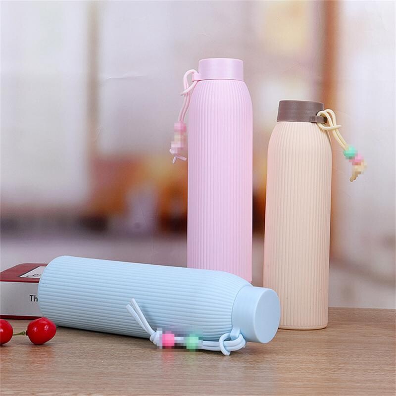 320 ml-es hordozható vizes csésze Aranyos egyszerű vizes pohár italos csésze duplagyöngyös üveg tejes kávés lé csésze születésnapi/ünnepi ajándékokhoz