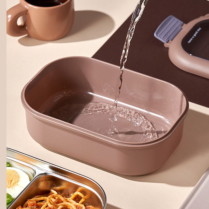 Kaasaskantav söögikarp, roostevabast terasest sahtel, puuviljatoidukast, beebi- ja õpilaskooli õues telkimispiknik Bento värske kast