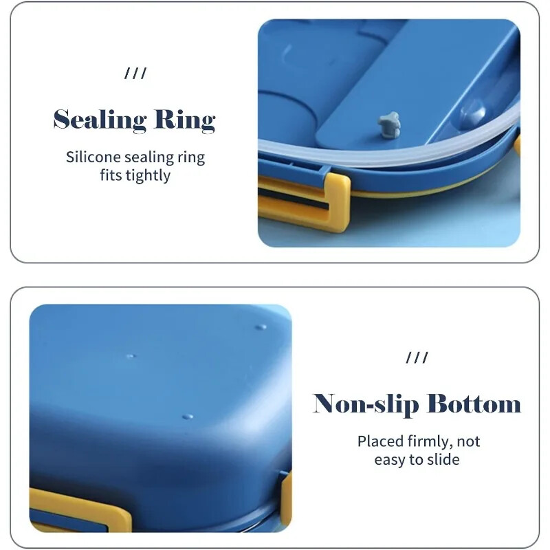 Väljasõidulauanõud 304 kaasaskantavad roostevabast terasest lõunasöögikarbid, beebilapsed, üliõpilased õues telkimispikniku toidukonteiner Bento kast