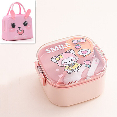820ml Cartoon Stainless Steel 304 Lunch Box With Spoon Portable Kids Bento Box Μαθητικό Σχολικό Δοχείο
