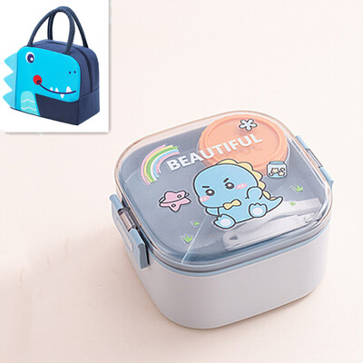 820ml Cartoon Stainless Steel 304 Lunch Box With Spoon Portable Kids Bento Box Μαθητικό Σχολικό Δοχείο