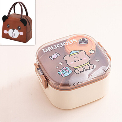 820ml Cartoon Stainless Steel 304 Lunch Box With Spoon Portable Kids Bento Box Μαθητικό Σχολικό Δοχείο