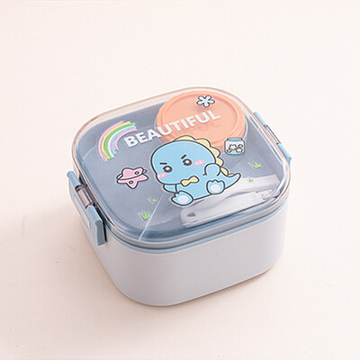 820ml Cartoon Stainless Steel 304 Lunch Box With Spoon Portable Kids Bento Box Μαθητικό Σχολικό Δοχείο